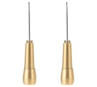 VALICLUD Kit de 2 Poinçons de Réparation de Chaussures en Cuivre et Acier, Léger et Portable, Aiguilles à Coudre Rondes pour Couture Manuelle DIY sur Matelas et Tapis