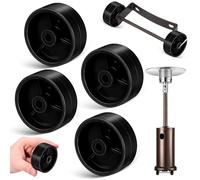 VALICLUD Kit de 4 Roues Universelles 97 MM pour Chauffage de Terrasse à Gaz et Barbecue Extérieur Roues Mobiles Résistantes aux Intempéries Remplacement pour Chariot de Gril Accessoires