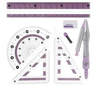 VALICLUD Kit de Dessin Professionnel Compas et Rapporteur en Plastique et Fer, Haute Précision, Facile à Utiliser, pour Bureau et Maison, pour Ingénieurs et Architectes