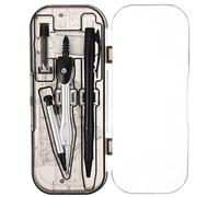VALICLUD Kit de Dessin Professionnel pour Étudiants Compas Multifonction en Métal Léger et Règle Plastique Noir pour Applications D'architecture