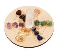 VALICLUD Kit de Divination Bois avec Pierres Naturelles Cristal de Chakras pour Méditation Décoration Spirituelle et Pratique de Radiesthésie
