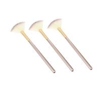 VALICLUD Kit de Maquillage 3 Pinceaux Éventail Pinceau Blush Pinceau Illuminateur Fibres Synthétiques Outils Cosmétiques Usage