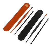 VALICLUD Kit de Nettoyage des Oreilles 6 Pièces en Silicone Souple Double Tête Spirale 4 -Oreilles 2 Pochettes de Rangement Outils Efficaces pour Éliminer le Cérumen Sec et Gras Usage