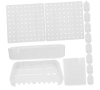 VALICLUD Kit de Rangement Mural Pegboard Ajustable sans Perçage Support Mural Polyvalent pour Outils et Accessoires Charge Lourde Design Minimaliste pour Maison et Bureau