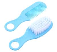 VALICLUD Kit de Soin Naissance Bébé Brosse Anti-statique et Peigne de Massage Circulaire en Pp et Tpe pour -né Bleu
