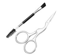 VALICLUD Kit de Toilettage des Sourcils 2 Pièces Ciseaux Brosse à Sourcils en Acier Inoxydable Pratique Outil de Beauté Indispensable