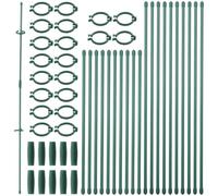 VALICLUD Kit de Tuteurs pour Plantes de Jardin 10 Pcs 40 CM 10 Pcs 30 CM en Plastique avec 20 Clips et 10 Connecteurs Système de Support pour Plantes D’Intérieur ’Extérieur Tuteurs de