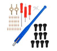 VALICLUD Kit d'Outils Démontage et Installation Tige de Soupape 47 Pièces Extracteur de Noyau de Valve Bleu Outil Portable pour Réparation Pneus Voiture Moto et Camion Accessoire