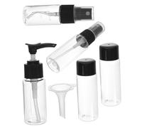VALICLUD Kit Flacons de Voyage Cosmétiques Pulvérisateurs et Lotions en Plastique Rechargeable, Multifonction pour Maquillage, Usage Quotidien et Déplacements, Ensemble Noir
