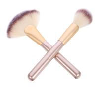 VALICLUD Kit Pinceaux Maquillage 2 Pièces Grand Format Pinceau Éventail Blush Surligneur Pour Visage Usage Professionnel Salon Soin Du Visage