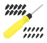 VALICLUD Kit Réparation Pneu Voiture 21 Pièces - Vis Plastique pour Réparation sous Vide, Tournevis Jaune Inclus, Mèches pour Crevaison, Outil Complet pour Pneus Tubeless et Moto