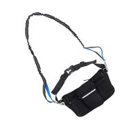 VALICLUD Laisse pour Chien Robuste à Porter la Taille avec Ceinture Nylon Noire, Poche Zippée Intégrée et Poignées Doubles pour Jogging et Promenade