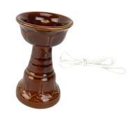 VALICLUD Lampe à Pétrole Céramique Vintage avec Mèche pour Éclairage Urgence Décoration Intérieure et Usage Temple Compatible Kérosène et Ghee