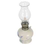 VALICLUD Lampe à pétrole en céramique et Verre Transparent, Lampe à Huile Ancienne, éclairage de Secours pour la Maison, Design Rechargeable, décoration intérieure pour Living Rooms