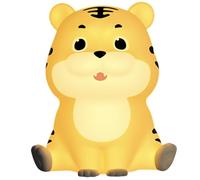 VALICLUD Lampe Veilleuse Garçon Fille Rechargeable Tigre Silicone Lumière Douce pour Chambre Contrôle Tactile de Luminosité Petite Lampe de Chevet USB