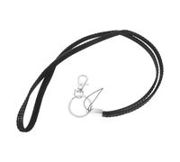 VALICLUD Lanière Tour de Cou Noire avec Strass pour Badge et Téléphone, Clip Rétractable en Alliage de Zinc, Design Élégant et Fonctionnel pour Femmes