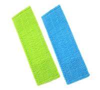 VALICLUD Lingettes De Nettoyage pour Balai à Franges 2 Pcs 40x12 Cm Recharge en Polaire Corail Épaissie Vert Et Bleu Nettoyage Maison Sols Durs Multi-usages