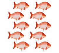 VALICLUD Lot de 10 Ballons en Aluminium Forme Carpe Rouge Cartoon Décorations Marines et Anniversaire Ballons Gonflables pour Fêtes Piscine Plage et Thème Océan