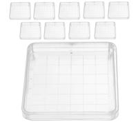 VALICLUD Lot de 10 Boîtes de Petri de Laboratoire 10X10 CM Transparentes avec Couvercles Plats de Culture en Gélose pour Microbiologie Botanique Projets Scolaires et Recherche