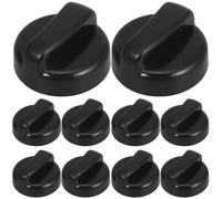 VALICLUD Lot de 10 Boutons de Commande 8 MM Noirs pour Chauffage Extérieur, Pièces Détachées Compatibles pour Chauffage de Terrasse, Brasero et Cuisinière à Gaz, Accessoires de