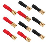 VALICLUD Lot de 10 Connecteurs Électriques Automobiles à Fourche Isolés 4.8p en Cuivre Plaqué Or, Extrémités de Câble pour Haut-parleurs Audio Voiture, Compatibles Installation Audio