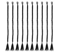 VALICLUD Lot de 10 Extensions à Clips pour Tresses Synthétiques Queue de Cheval Tressée Naturelle Noire Postiche Tressé Léger et Respirant Accessoires Coiffure pour Fêtes et Usage