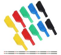 VALICLUD Lot de 10 Fiches Bananes 4 Mm Isolées 5 Couleurs Connecteurs Empilables pour Testeur, Compatible Multimètre et Accessoires Audio, Usage Électronique et Mesure Professionnelle