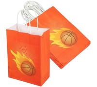 VALICLUD Lot de 10 Paquet Présents en Papier Thème Basket-Ball Petits Formats Décor Sportifs Paquet à Friandises pour Fêtes D’Anniversaire et Événements Sportifs