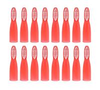 VALICLUD Lot de 100 Brosses à Dents de Sécurité Rouges Jetables pour Adultes Poils Extra-Souples en Tissu Brosses Courtes Ergonomiques pour Nettoyage des Gencives en Milieu et