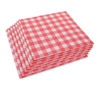 VALICLUD Lot de 100 Feuilles de Papier D'emballage Alimentaire Ciré Anti-huile, Format Standard, Motif Carreaux Rouges et Blancs, Papier Sulfurisé Épais pour Sandwichs, Frites et Barbecue,