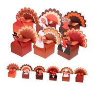 VALICLUD Lot De 12 Boîtes À Dragées Pour Thanksgiving De Friandises De Vieillissement Biscuits D'Automne Conteneurs Pour Fête De Famille Fournitures De