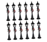 VALICLUD Lot de 12 Lampadaires Miniatures À L'Échelle 112 pour Maison De Poupée Village De Noël Lanternes De Chemin Décoration De Micro-Paysage À Faire -Même