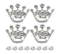 VALICLUD Lot de 15 Broches à Épingle de Couronne Argentée en Alliage et Cristaux, Mini Broches Diadème pour Fête, Mariage, Anniversaire, Accessoires Bijoux Princesses Élégants