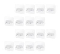 VALICLUD Lot de 16 Crochets Muraux Auto-Adhésifs Transparents en PP Supports Multifonctions pour Bouteilles Porte-Shampoing Étanche sans Perçage Cuisine et Salle de Bain