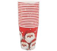 VALICLUD Lot de 16 Gobelets en Papier Jetables de 250 Ml Rouges pour Fêtes de Noël Vaisselle Jetable de Noël Résistante pour Café Thé et Boissons Chaudes ou Froides Lors de Vos