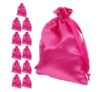 VALICLUD Lot de 16 Paquet en Satin Rose avec Cordon de Serrage 15X20 CM pour Rangement de Perruques et Extensions de Cheveux Pochette de Voyage Pratique et Protectrice la Poussière