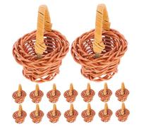 VALICLUD Lot de 16 Petits Paniers en Rotin Faits Main avec Poignées, Mini Paniers Rustiques Portatifs de Style Champêtre pour Décoration Intérieure, Accessoires Photo et Rangement