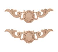 VALICLUD Lot de 2 Appliques en Bois Sculpté Non Peint 33X10 CM Décorations Murales Ornementales pour Meubles Incrustations Décoratives à Motifs Végétaux pour Salon et Chambre Décoration
