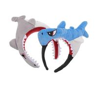 VALICLUD Lot de 2 bandeaux requins : -tête requin pour le visage, tête animal en peluche pour le maquillage et les soirées spa, accessoire capillaire kawaii pour filles et femmes.