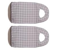 VALICLUD Lot de 2 Bavoirs Imperméables pour Adultes Gris à Carreaux avec Récupérateur de Miettes Protection Large Torse et Cuisses Réutilisables Lavables en Machine Adaptés aux Repas