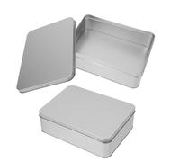 VALICLUD Lot de 2 Boîtes de Rangement Rectangulaires en Fer Grandes Capacités Boîtes Métalliques Étanches pour Lettres Cartes et Pièces de Monnaie Conteneurs Polyvalents pour Bureau et