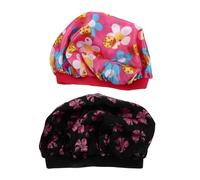 VALICLUD Lot De 2 Bonnets De Nuit En Satin Pour Garçon Et Filles, Taille Unique, Élastiques Et Respirants, Pour Sommeil Et Bain, Motifs Nœud Rose Et Petites Fleurs Prune