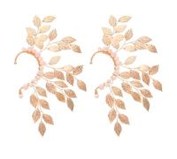 VALICLUD Lot de 2 boucles d'oreilles manchettes pour femme - Boucles d'oreilles en cartilage d'elfe en perles, réglables, sans piercing, pour Halloween et Noël