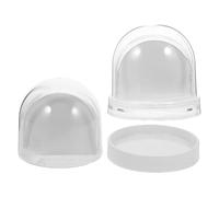 VALICLUD Lot de 2 Boules à Neige Photo Vierges en Plastique Transparentes Socle Blanc Cadre Photo Boule à Neige Personnalisable Décoration Noël et Loisirs Créatifs Présent Original pour