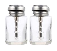 VALICLUD Lot de 2 Bouteilles en Verre 100ml à Pression, Distributeur Portable Anti-gaspillage, pour Cosmétiques et Rangement Pratique
