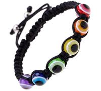 VALICLUD Lot de 2 Bracelets Œil Maléfique en Perles Tissées Ajustables Unisexes Bleu Turquoise Légers et Résistants Bijou de Poignet Protecteur pour Présent et Usage Quotidien