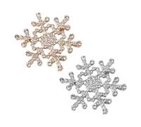 VALICLUD Lot de 2 Broches à Poitrine Flocon de Neige en Alliage avec Cristaux Accessoires Vestimentaires de Noël Doré et Argenté Décoration Festive pour Soirée et Présent Saisonnier