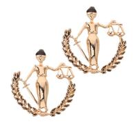 VALICLUD Lot de 2 Broches Balance en Alliage Doré Épinglettes D’Avocat et Juge Insignes Judiciaires Métalliques Résistants à L’Oxydation Accessoires pour Costume Symbole de Justice
