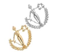 VALICLUD Lot de 2 Broches de Revers Balance en Alliage Doré et Argenté Insignes D’Avocat et Juge pour Costume Homme Accessoires Vestimentaires Formels Symbole de Justice pour Col de