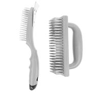 VALICLUD Lot de 2 Brosses de Nettoyage pour Barbecue en Acier Inoxydable Manche Droit et Grattoir Brosse pour Grille Résistante Outil Multifonction pour Nettoyage Extérieur Cuisine